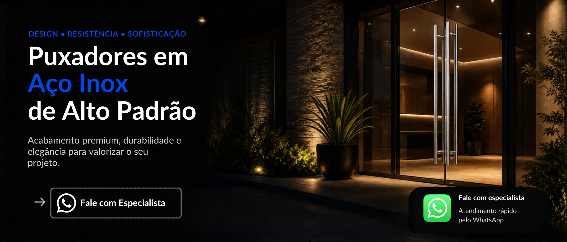 BANNER ALFA PUXADORES DE ALTO-PADRÃO DURABILIDADE E ELEGÂNCIA PARA VALORIZAR SEU PROJETO